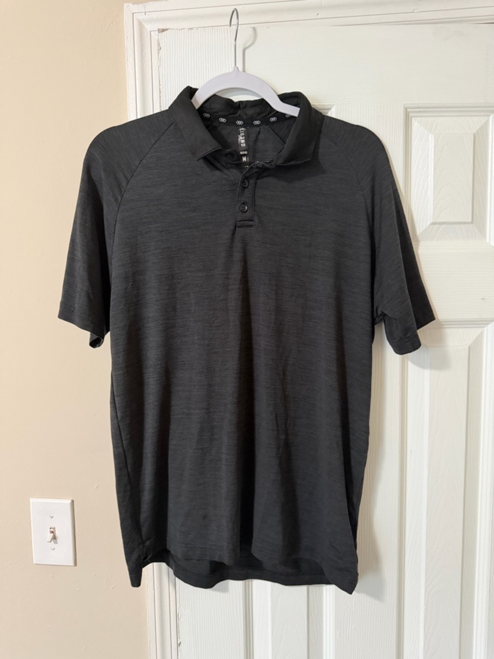 Men's Black Heather Polo - Comfort Performance Short Sleeve